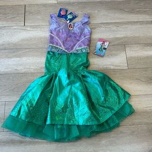 NWT Ariel little a mermaid dress and shell barrettes